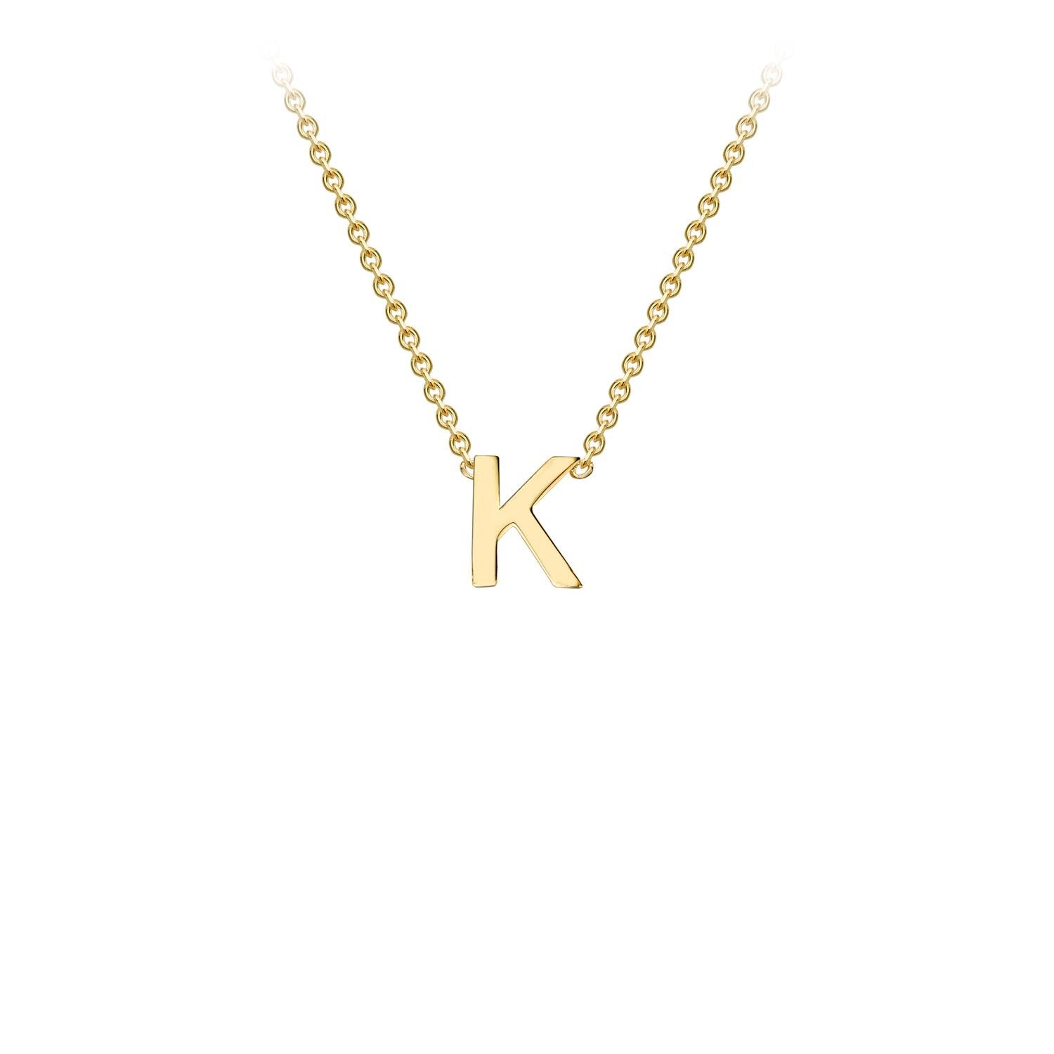 9ct Yellow Gold 'K' Initial Adjustable Letter Necklace 38/43cm