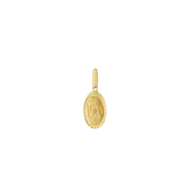 9ct Yellow Gold Oval Mary Pendant