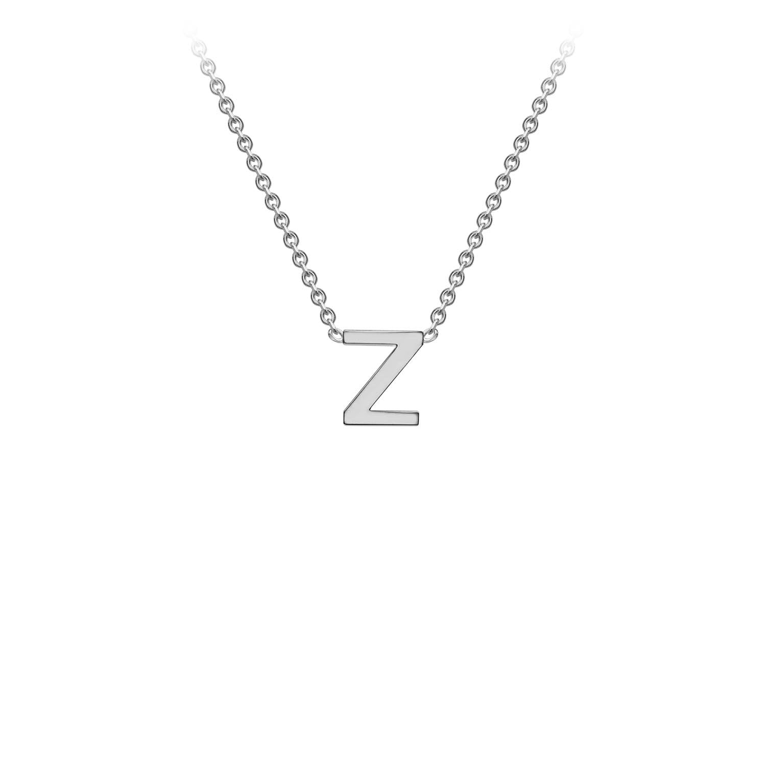 9ct White Gold 'Z' Initial Adjustable Letter Necklace 38/43cm
