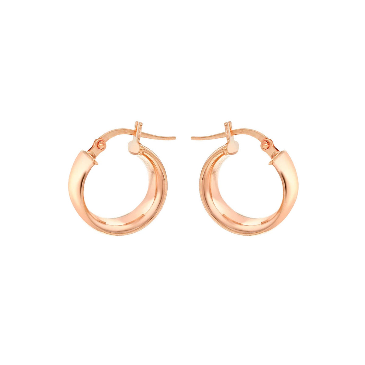 9ct Rose Gold 6mm Band 14mm Creole Earrings