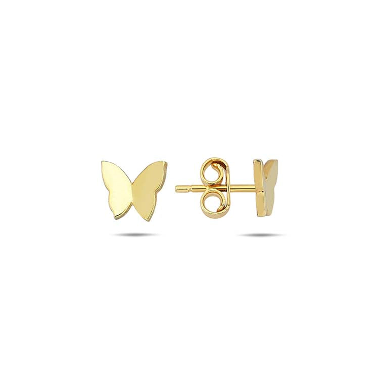 9ct Yellow Gold Butterfly Stud Earrings