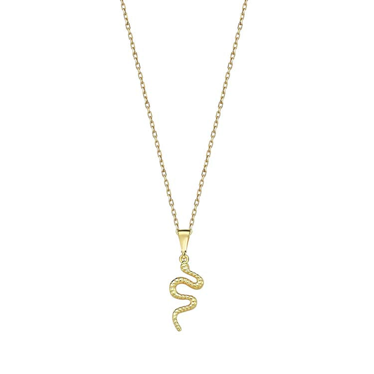 9ct Yellow Gold Snake Necklace 40-45cm