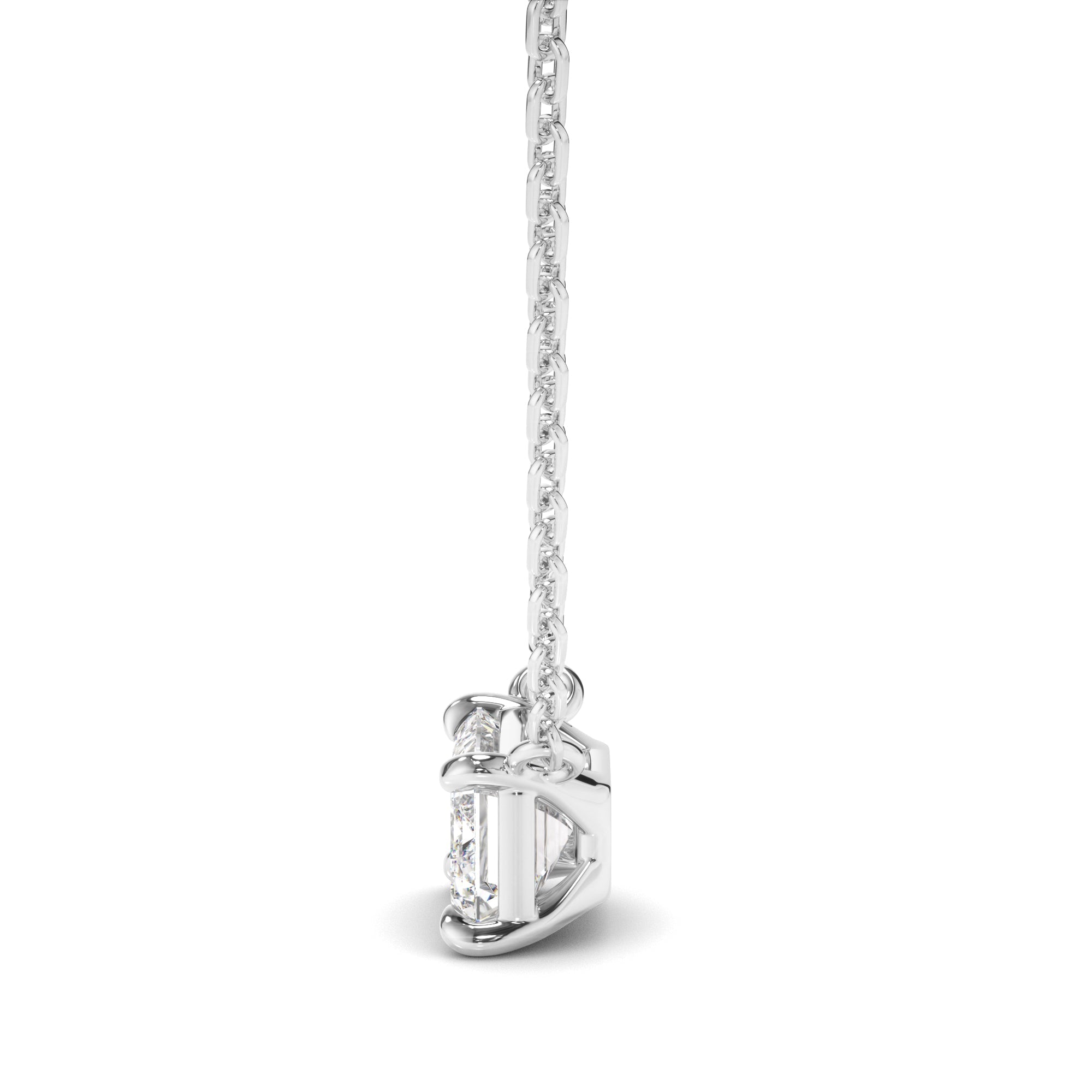 East West Emerald Cut Diamond Necklet