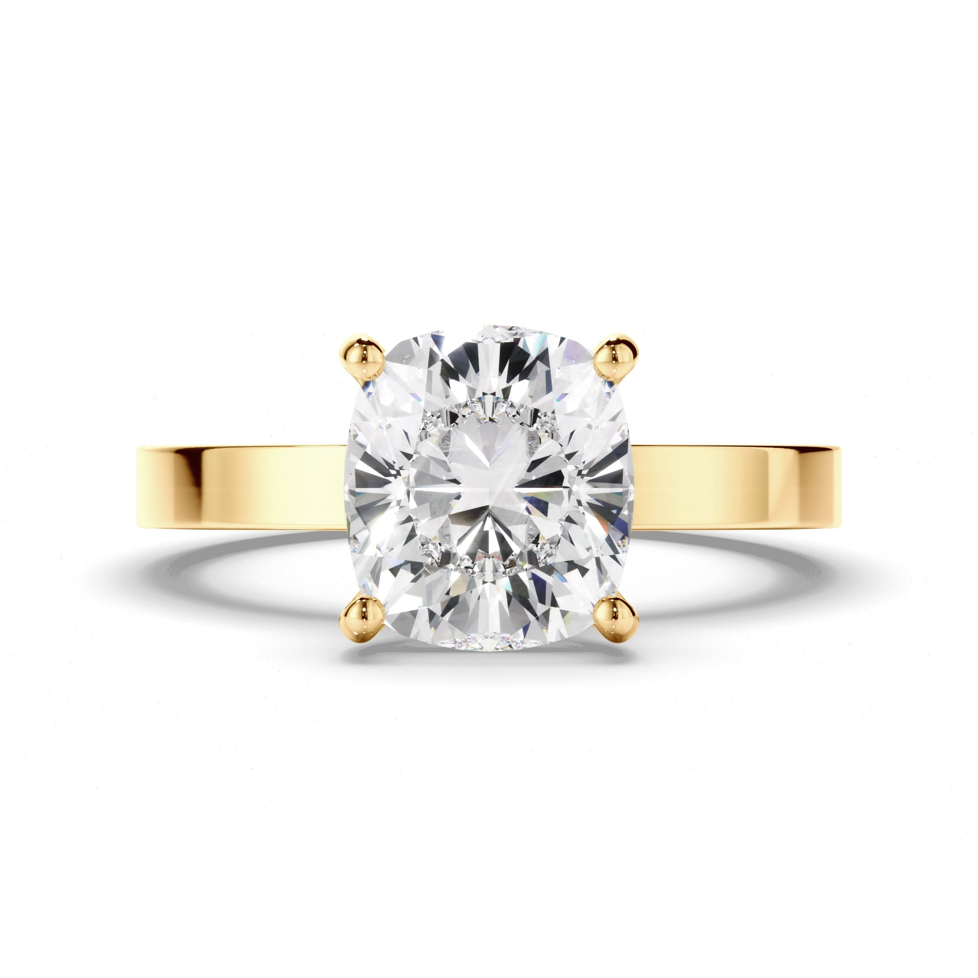 Cushion Cut Diamond Solitaire Engagement Ring