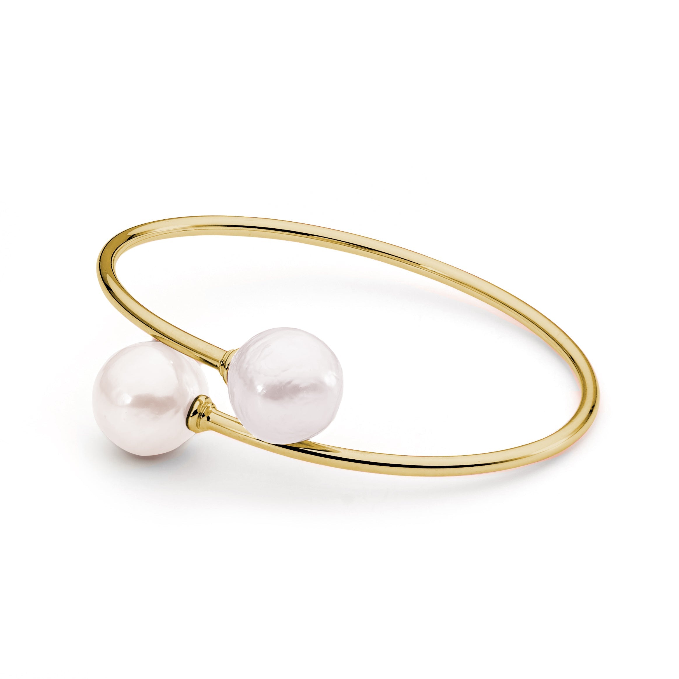 9ct Yellow Gold Edison Pearl Bangle