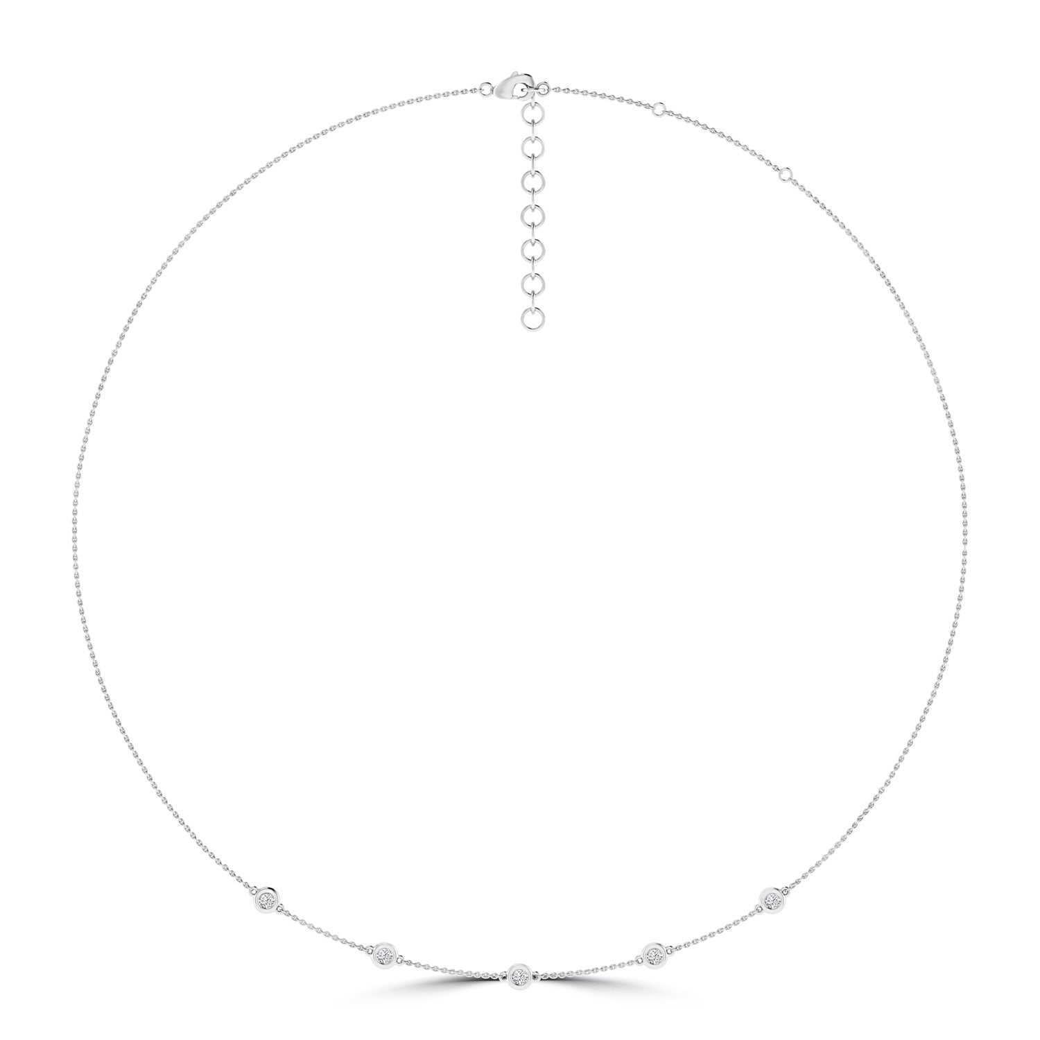 Diamond Necklace with 0.25ct Diamonds in 9ct White Gold