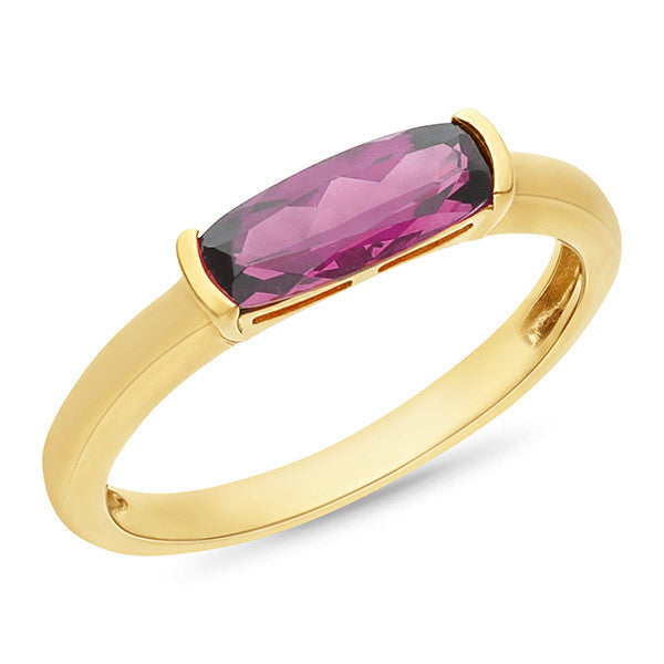 9ct Yellow Gold Pink Amethyst Ring