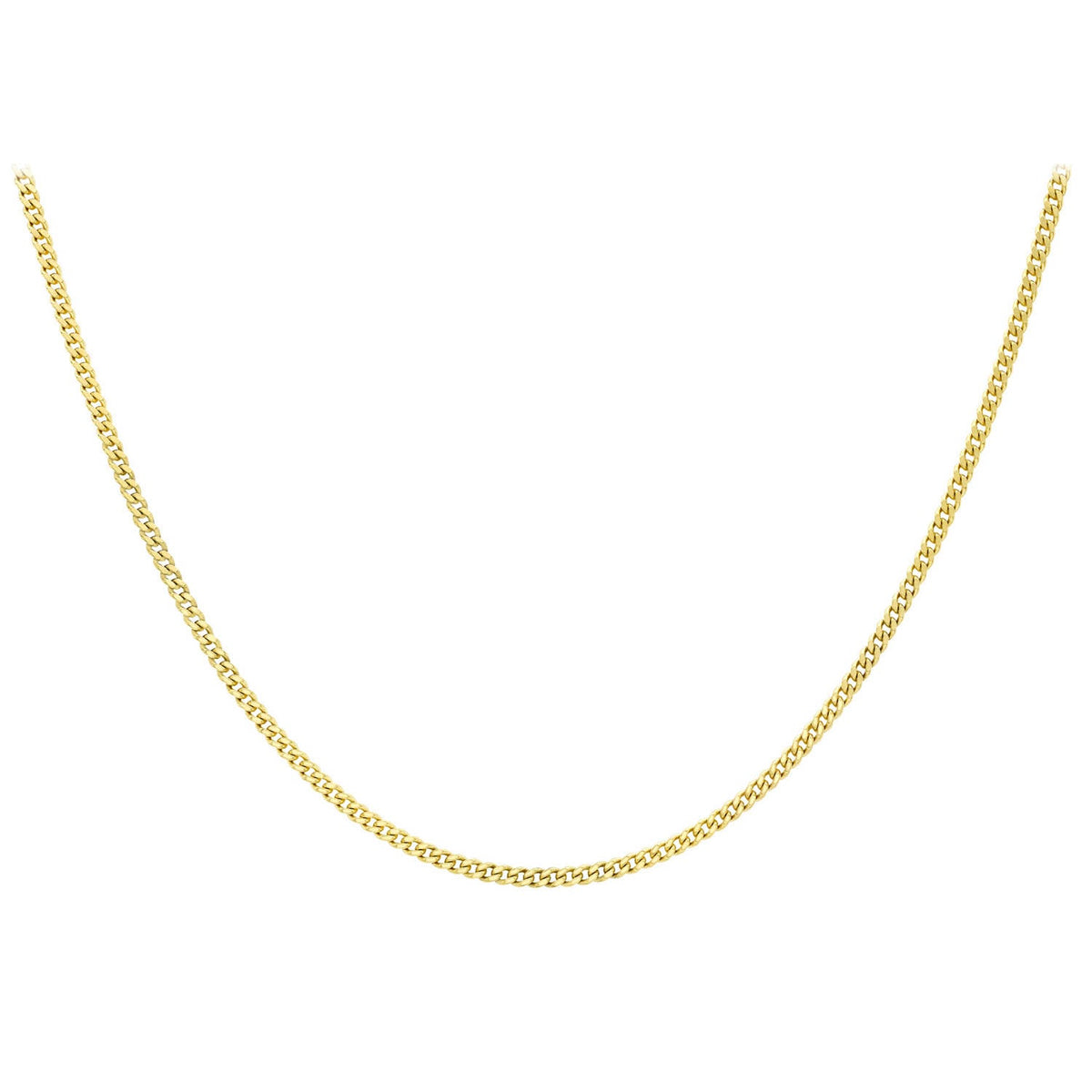 9ct Yellow Gold 40 Diamond Cut Curb Chain 46cm