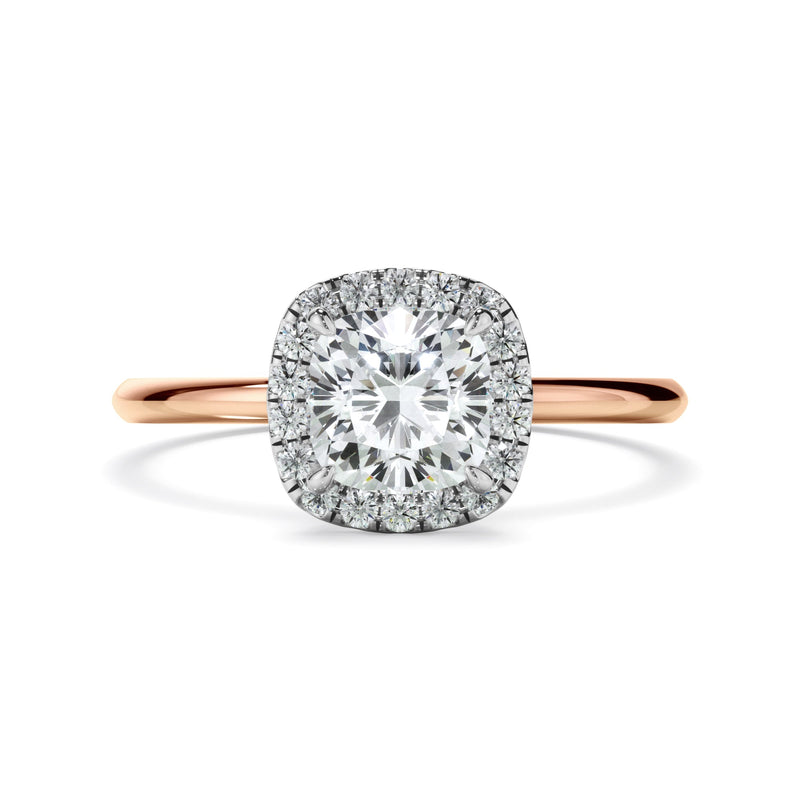 Cushion Cut Diamond Halo Engagement Ring