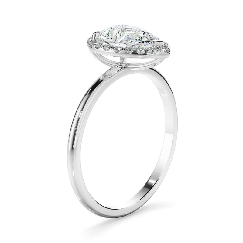 Pear Cut Diamond Halo Engagement Ring