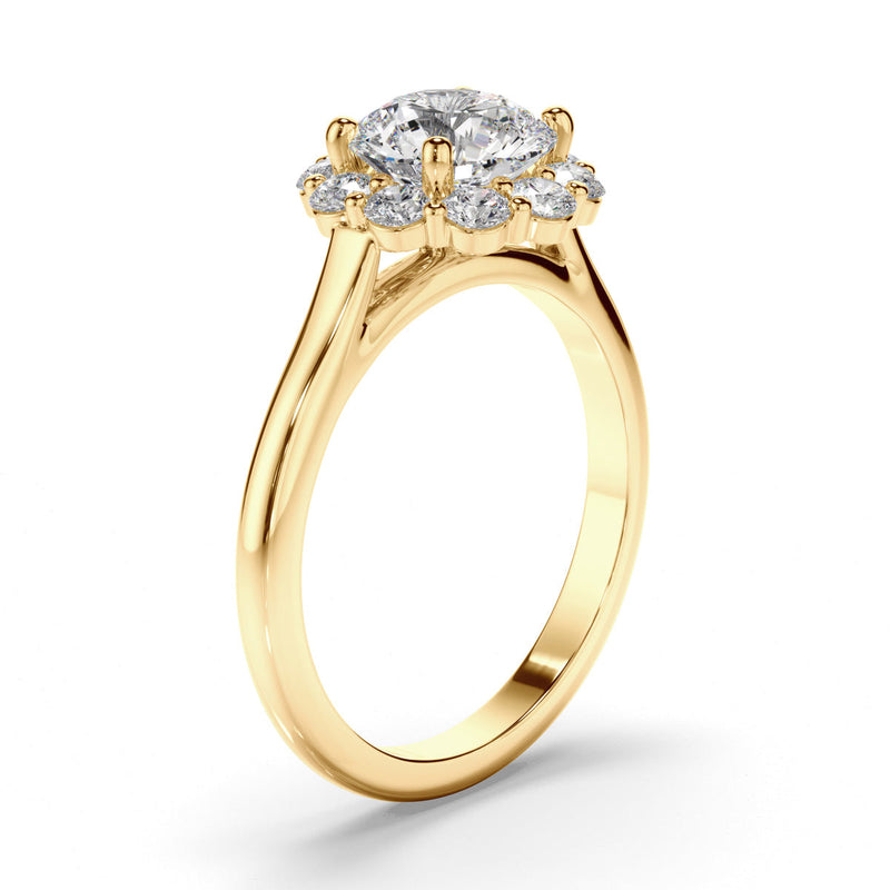 Round Brilliant Cut Diamond Halo Engagement Ring