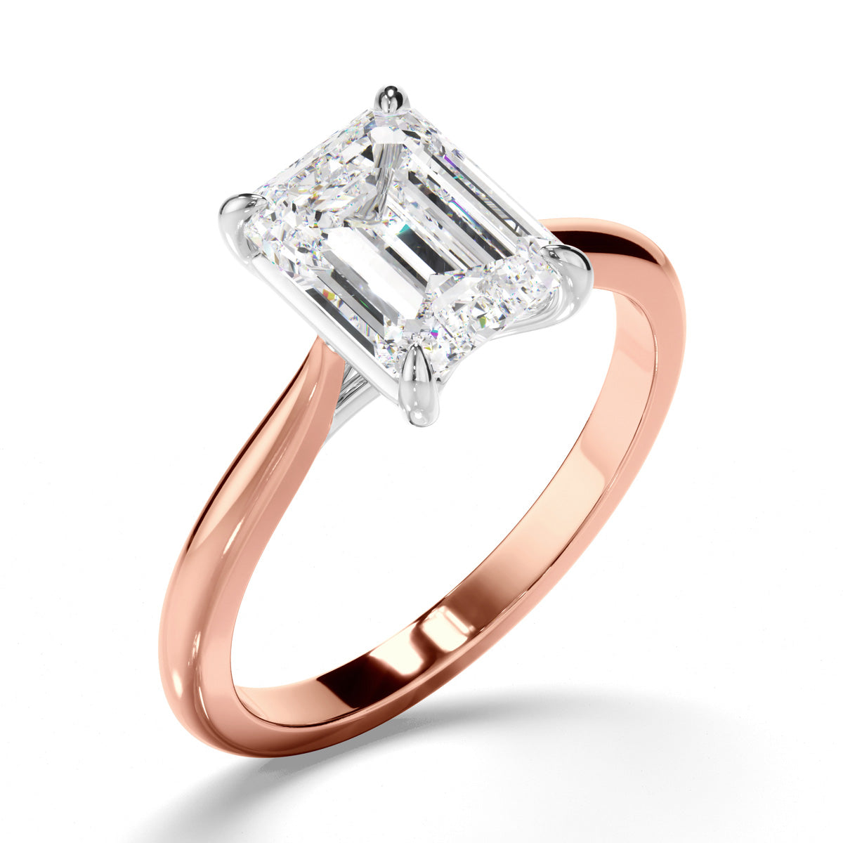 Emerald Cut Diamond Solitaire Engagement Ring
