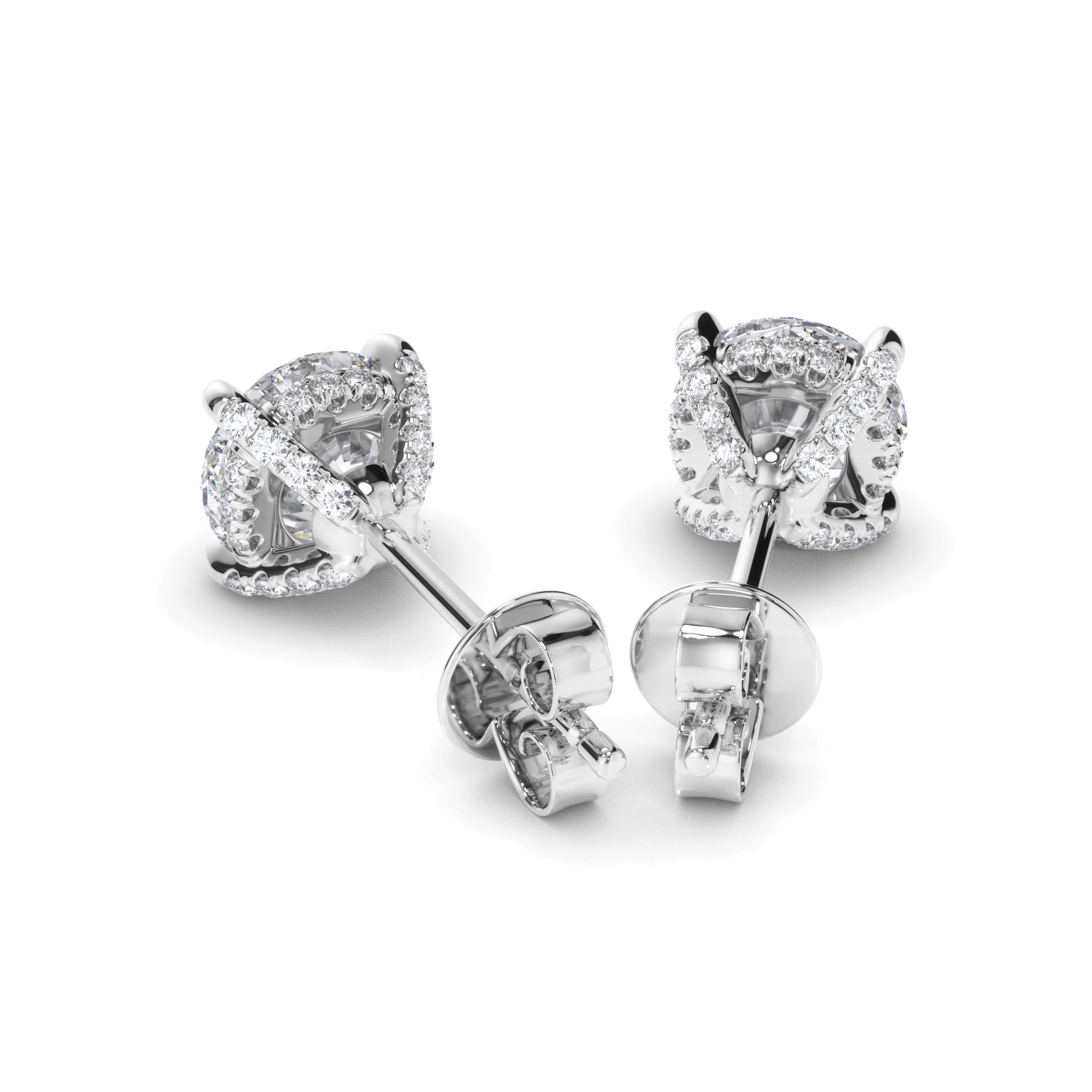 Round Brilliant Cut Diamond Stud Earrings