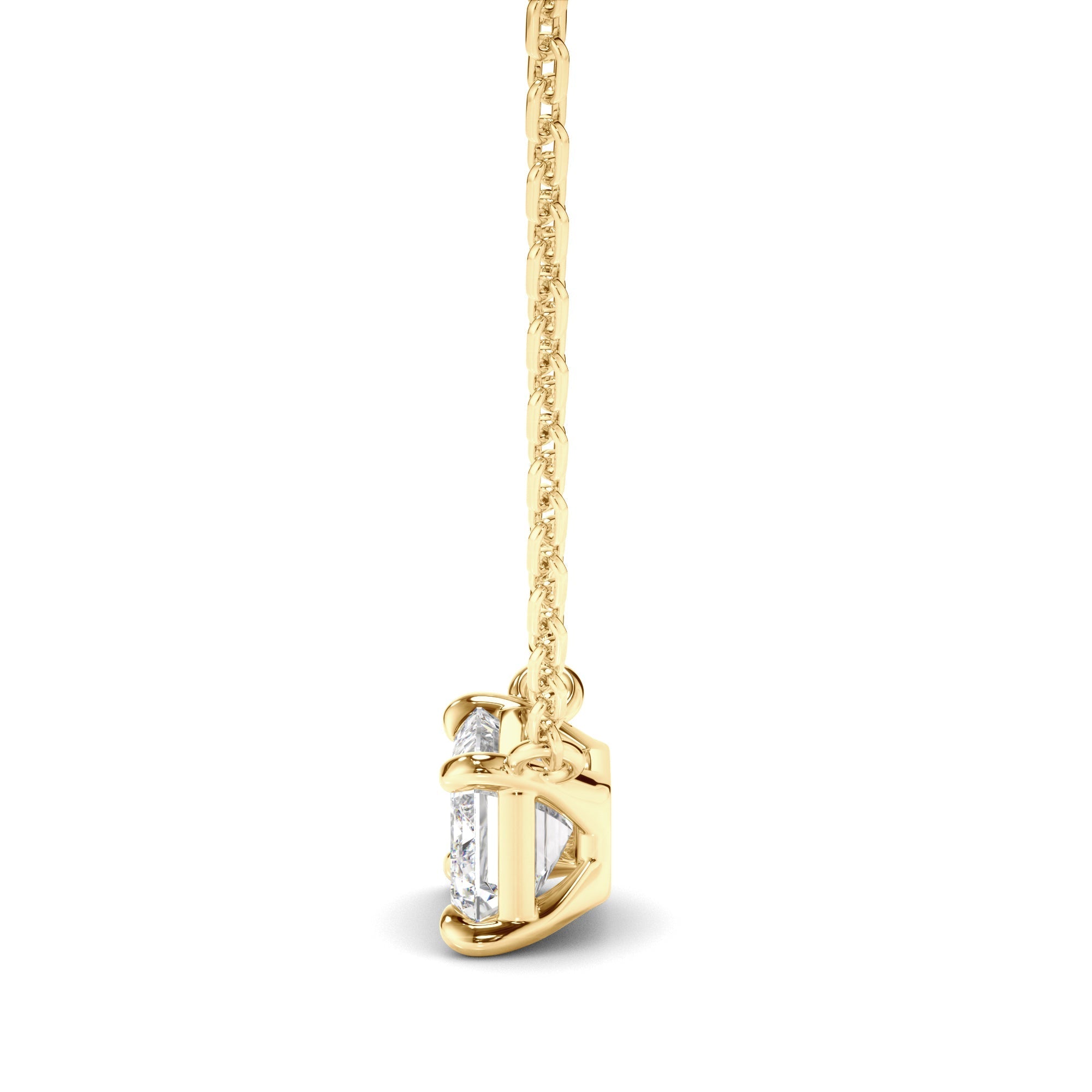 East West Emerald Cut Diamond Necklet