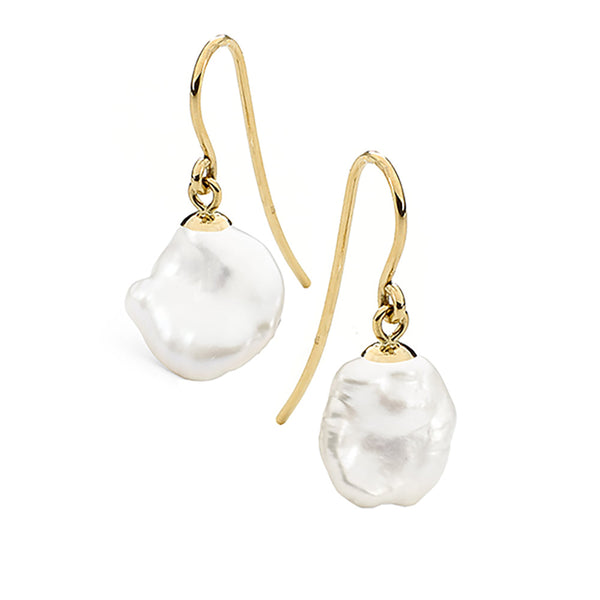 9ct Yellow Gold Alessia Hook Pearl Earrings