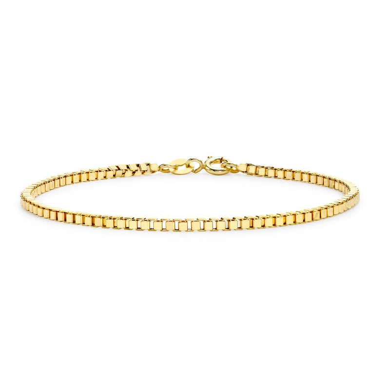 9ct Yellow Gold Hollow Box Bracelet