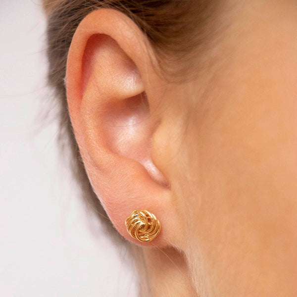 9ct Yellow Gold 6mm Knot Stud Earrings