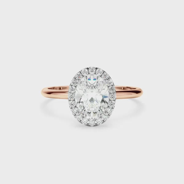 Oval Cut Diamond Halo Engagement Ring