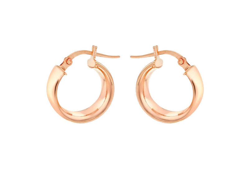 9ct Rose Gold 6mm Band 14mm Creole Earrings