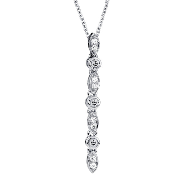 9ct White Gold Diamond Pendant