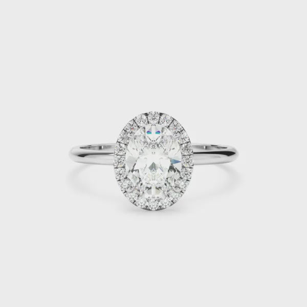 Oval Cut Diamond Halo Engagement Ring
