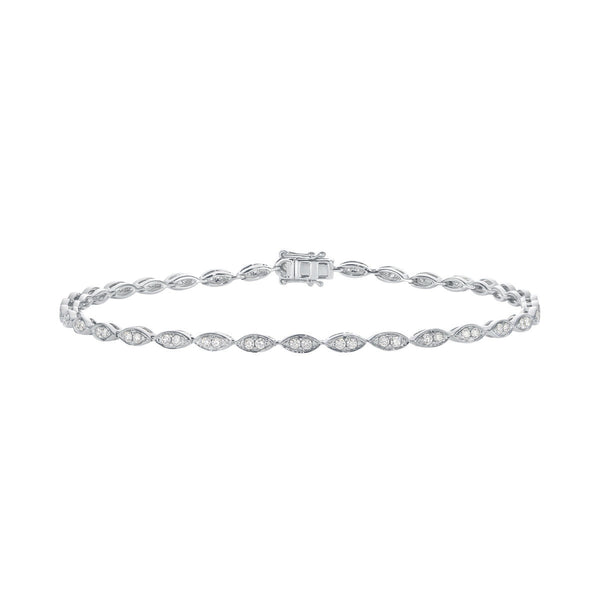 9ct White Gold 0.90ct Diamond Tennis Bracelet