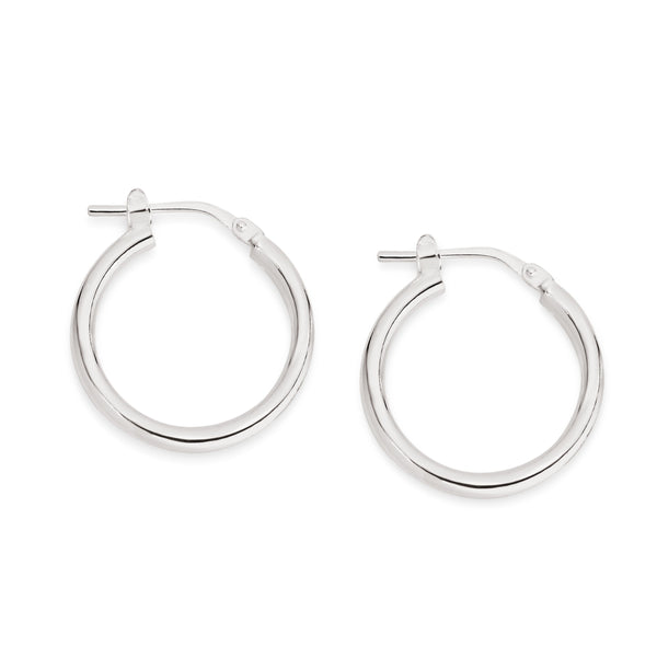Silver polished hoops 15mm