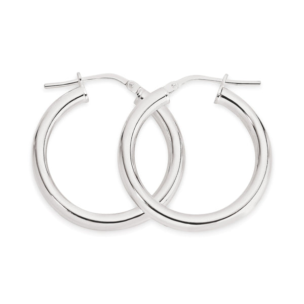 Silver polished hoops 20mm