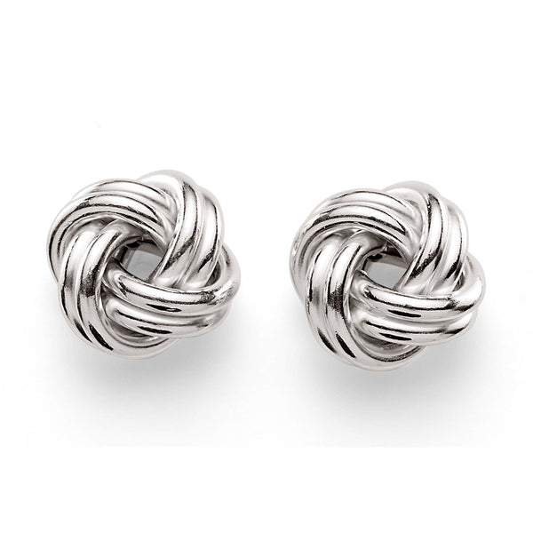 Silver love knot studs