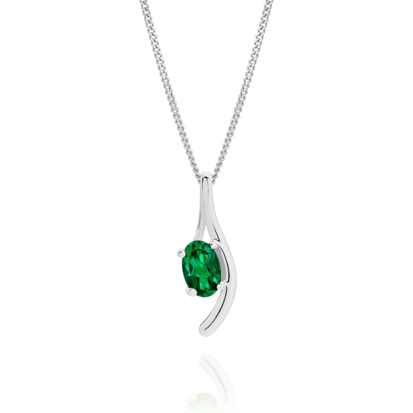 Silver cr emerald pendant