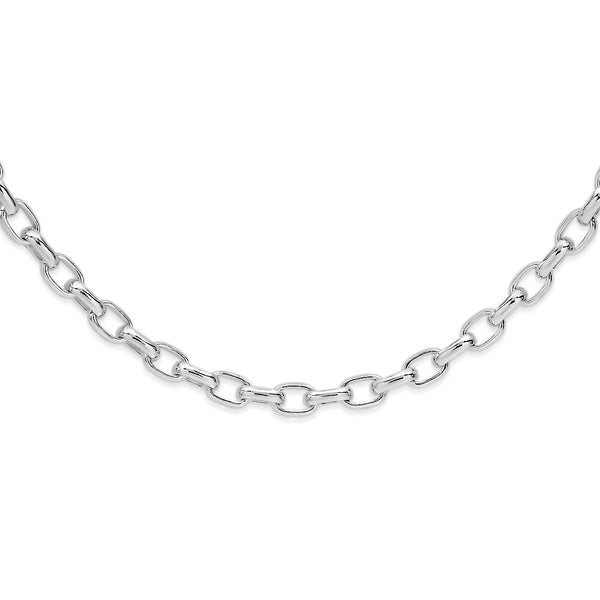 Sterling silver oval belcher link chain