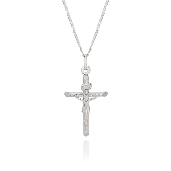 9ct white gold crucifix pendant