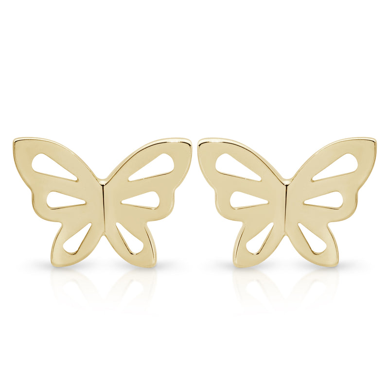 9ct gold butterfly studs