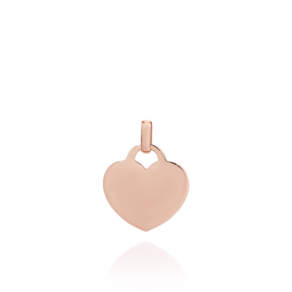 9ct rose gold engravable heart pendant