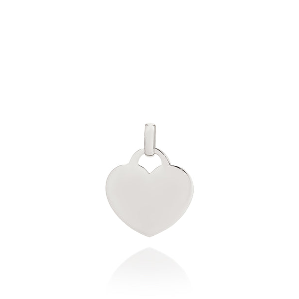9ct white gold engravable heart pendant
