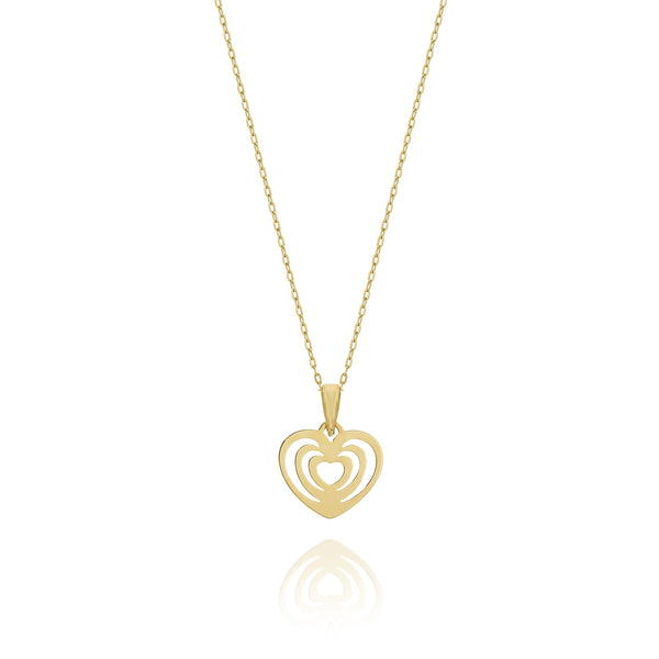 9ct gold heart necklet