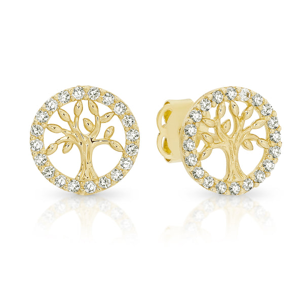 9ct gold tree of life earrings