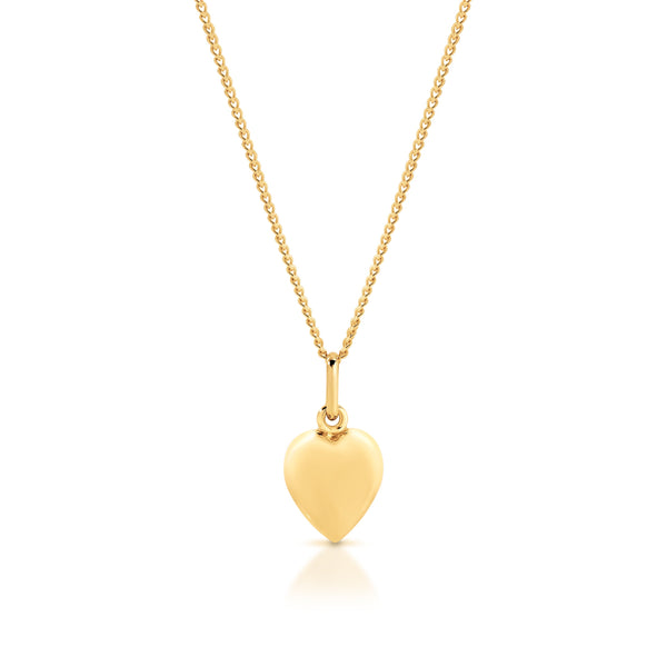 9ct gold puffed heart pendant