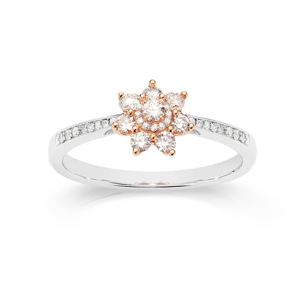 9ct white gold 0.50ct Natural Australian pink diamond ring