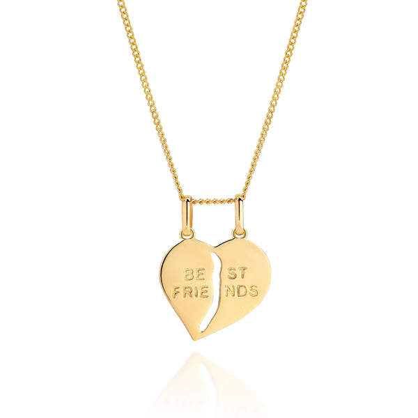 9ct 'best friends' heart pendant