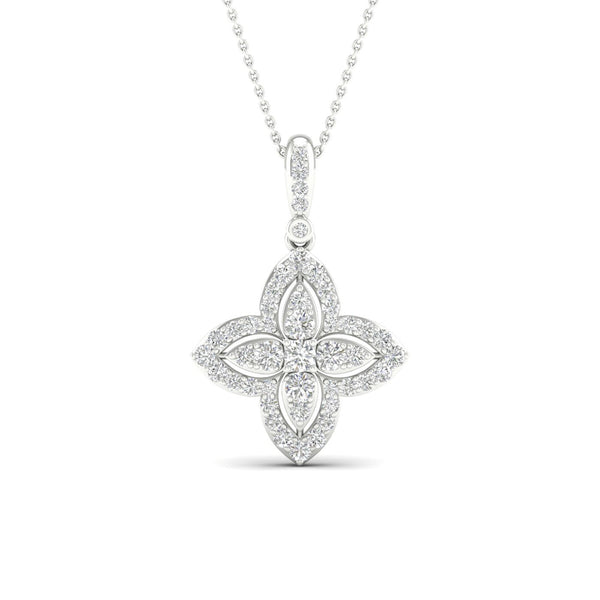 9ct White Gold 0.25ct Diamond Pendant