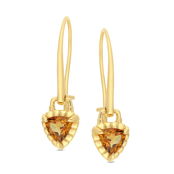 9ct Yellow Gold Garnet Earrings