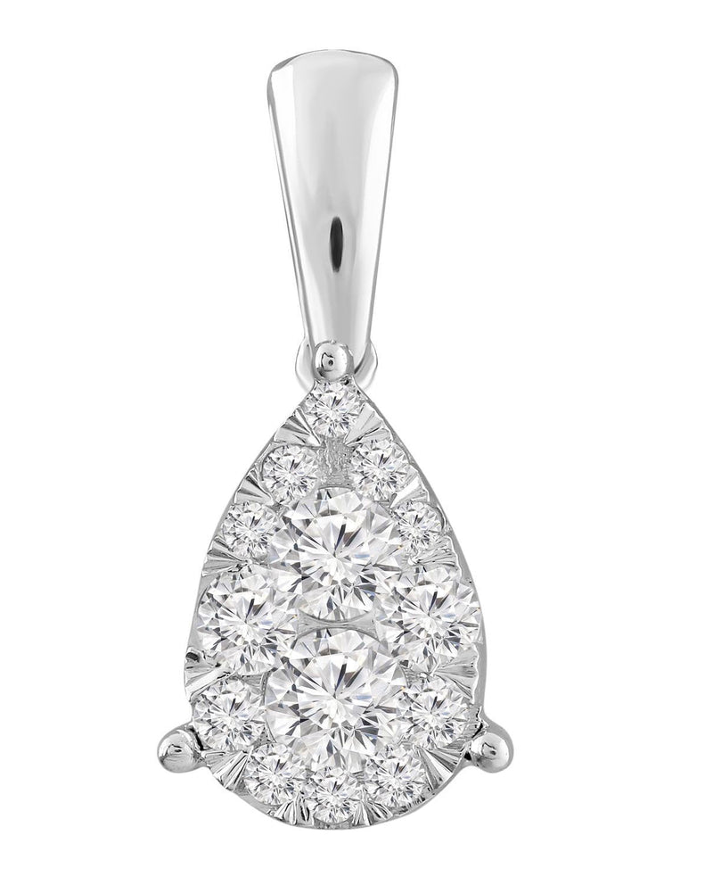 Necklace and Pendant with 0.5ct Diamonds in 9K White Gold