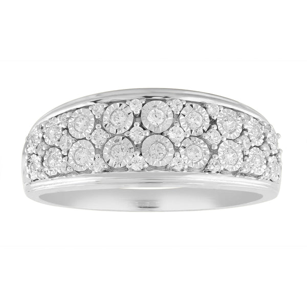 9ct White Gold Diamond Dress Ring