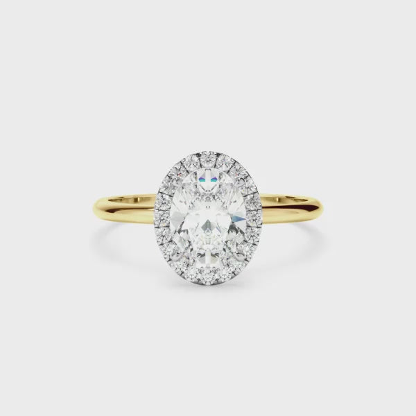 Oval Cut Diamond Halo Engagement Ring