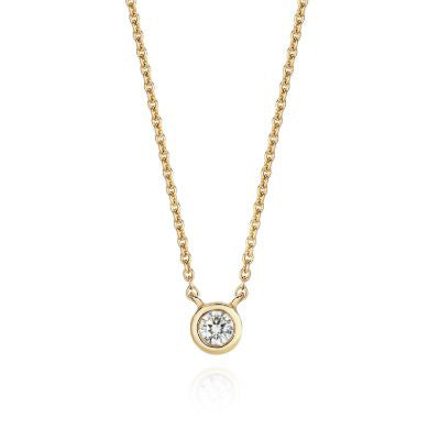 9ct Yellow Gold 0.07ct Floating Diamond Necklace