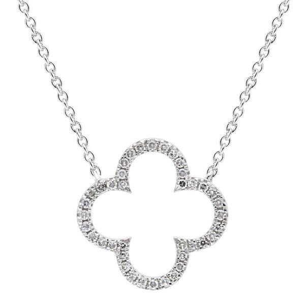 9ct White Gold 0.12ct Diamond Necklace