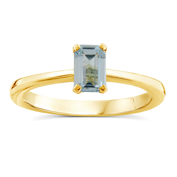 9ct Yellow Gold Aquamarine Ring