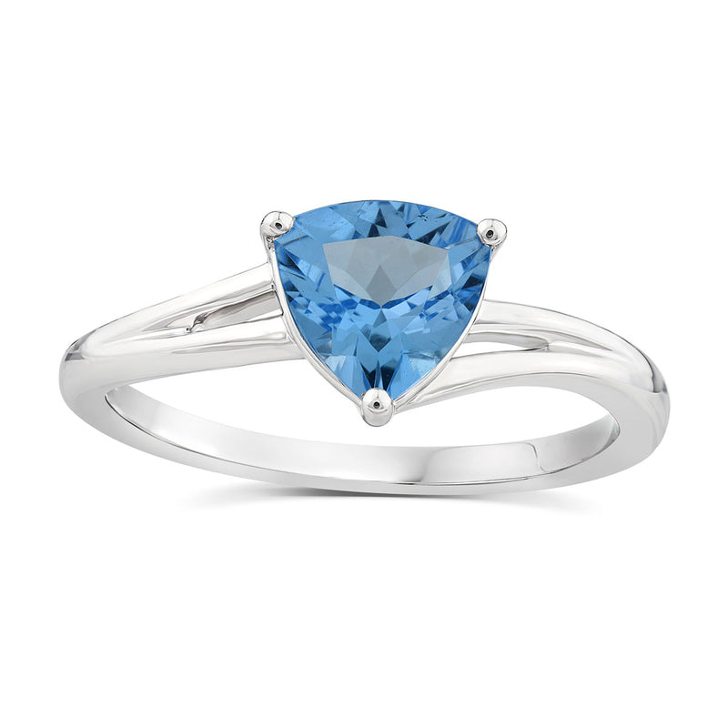 9ct White Gold Swiss Blue Topaz Ring