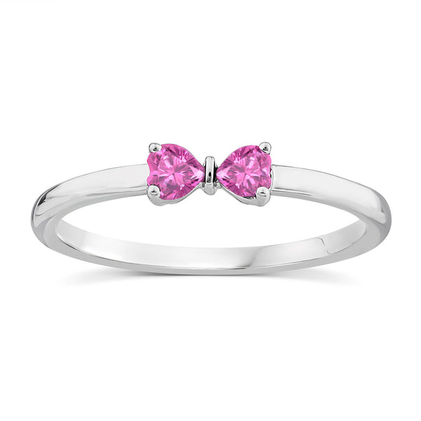 9ct White Gold Pink Sapphire Heart Ring
